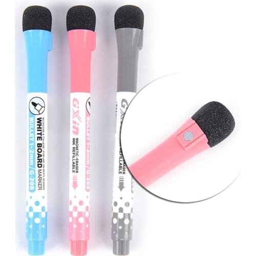 1pc 3 Colors White Board Whiteboard Marker Pen Eraser Art Mark Pen Oil Pen Creative Double Write Wipe Erasable Marker Pen Lovely