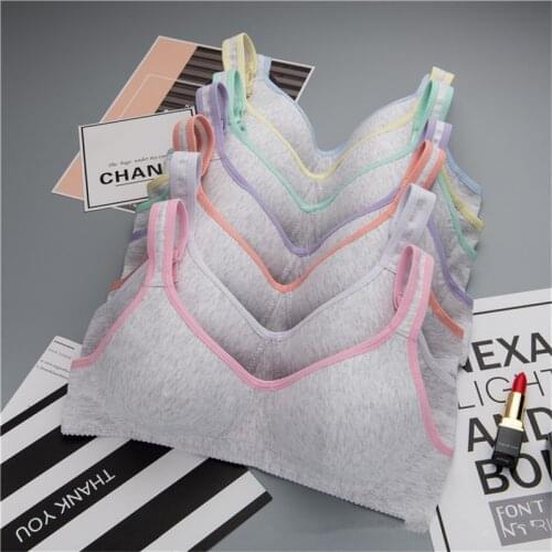 Kids Girls Training Bras Wireless Cotton Underwear For Teenage Girls Young Student Training Bras Solid Age For 12-18Years