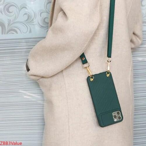 Crossbody Shoulder Strap Lanyard Lens Slide Camera Protect Phone Case for iPhone 12 XR X XS 11 PRO MAX SE 2020 7 8 PLUS cover