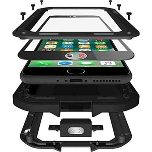 IPhone SE 2020 Case Full Body Shockproof Dustproof Waterproof Aluminum Alloy Metal Gorilla Glass Cover for iPhone 7/8 Case