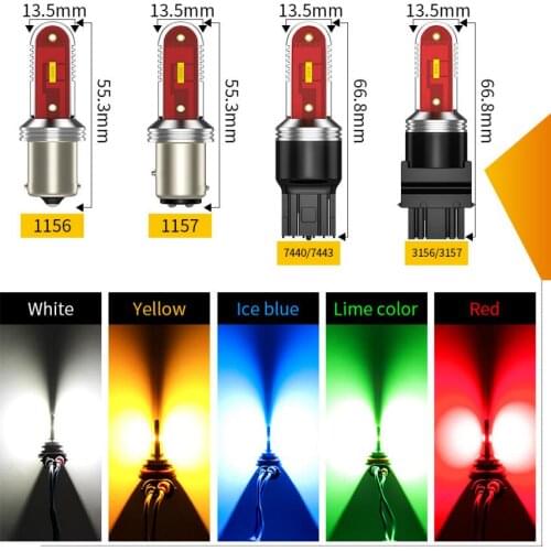 Csp 1156 7443 DRL car width lights Daytime running lamps 12-24V canbus 100% No error 6000k RED P21/5W BAY15d 1157 led Day Light