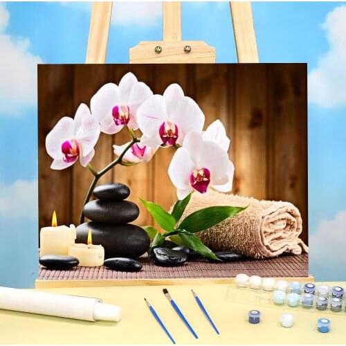 Orchid Flower DIY Paint By Numbers Complete Kit Acrylic Paints 40*50 Picture By Numbers Photo Loft Wall Picture Drawing