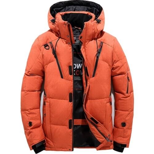 Men Down High Quality Thick Warm Winter Jacket Hooded Thicken Duck Down Parka Coat Casual Slim Overcoat With Many Pockets Mens