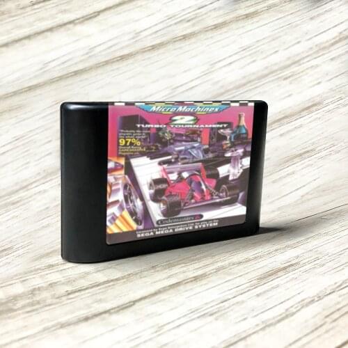 Micro Machines 2 - Turbo Tournam - EUR Label Flashkit MD Electroless Gold PCB Card for Sega Genesis Megadrive Video Game Console