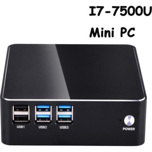 Intel Core i7 7500U Mini PC Win 10 Computer DDR3L SSD support 2.5 HDD HDMI VGA dual display 4K windows10 tv box