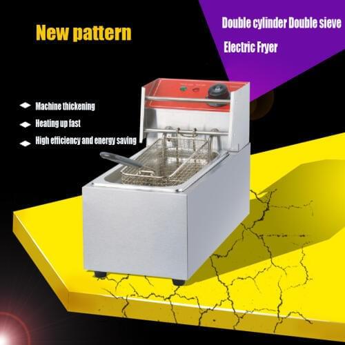 1PC Electric deep fryer Multifunctional Household Commercial Stainless steel Grill Frying pan French fries machine 6L 2kw