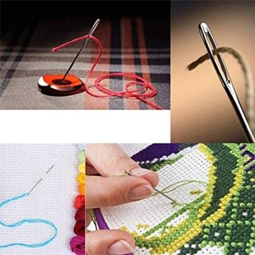 Sewing Needles Kit Stainless Steel Large Eye Needles Cross Stitch Needles Embroidery Tool Household Sewing Tool