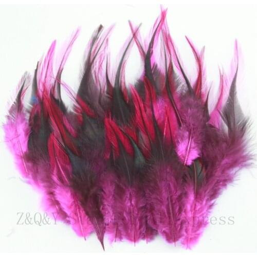 Natural 12-15CM (5-6 inches) Pheasant Silver Edge Hair Dyed Rose 100PCSDIY Craft Ornament Material Dream Catcher Feather