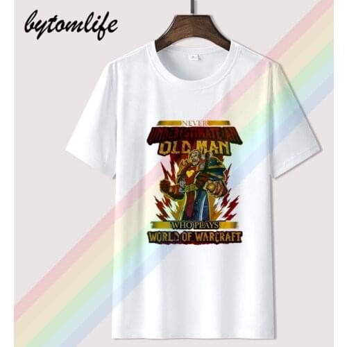 Never Underestimate An Old Man Who Plays World Of Warcraft T shirt