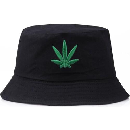 Men Women Maple Leaf Bucket Hat Hip Hop Fisherman Panama Hats Embroidery Cotton Outdoor Summer Casual Swag Bob Visor Bucket Cap