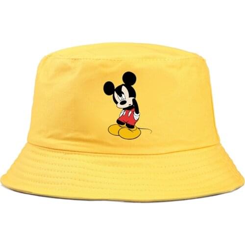 Disney Minnie Mickey cool Bucket Caps Women Street Beach Sun Hat Hip Hop Casual Fisherman Hats Men Outdoor Summer Panama Cap