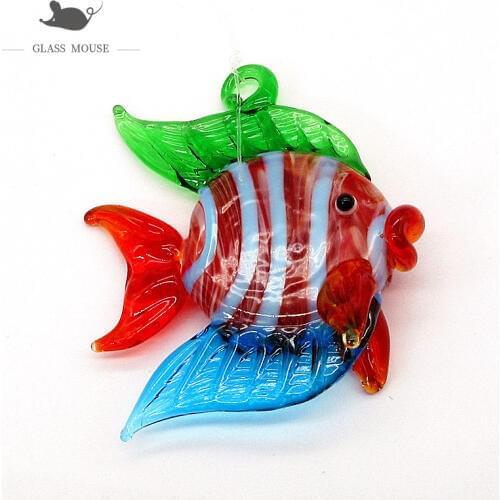 Floating glass fish Figurine bubble ball christmas Aquarium Decor charm accessories new Handmade Art Sea Animal Collectible Gift