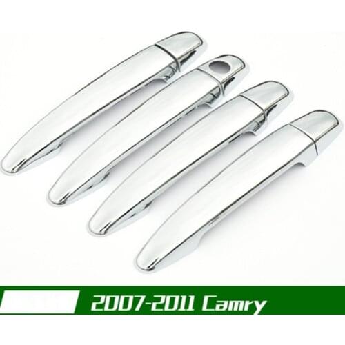 Fit For 2007-2011 Toyota Camry Chrome ABS Car Door Handle Bar Cover Frame Trim Car Styling Sticker