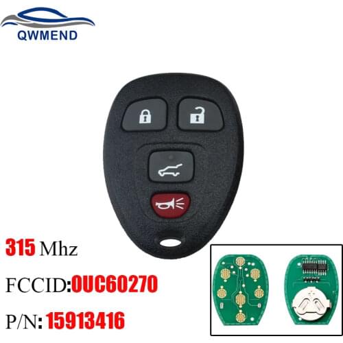 BHKEY 4buttons New Replacement Keyless Entry Remote Key Fob Clicker for OUC60270 15913416 For Chevrolet 2007-2014 Car keys