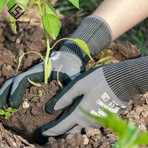 Garden Gloves Gardening Nitrile Rubber Gloves Quick Easy To Dig and Plant for Digging Planting Garden Tools Drop Ship