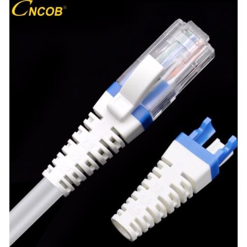 CNCOB RJ45 Cap Cat6a CAT6 Cat5e Network Connector TPU Boots Ethernet Protective Cover 100pcs Aperture: 5.5-7.0mm