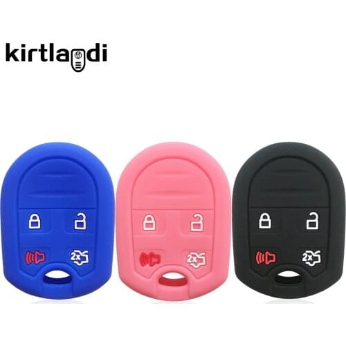 Silicone Car Key Cover Shell for Ford Edge Explorer 5 Mustang Ranger Expedition Windstar 4 Button Holder Car Key Case Protection
