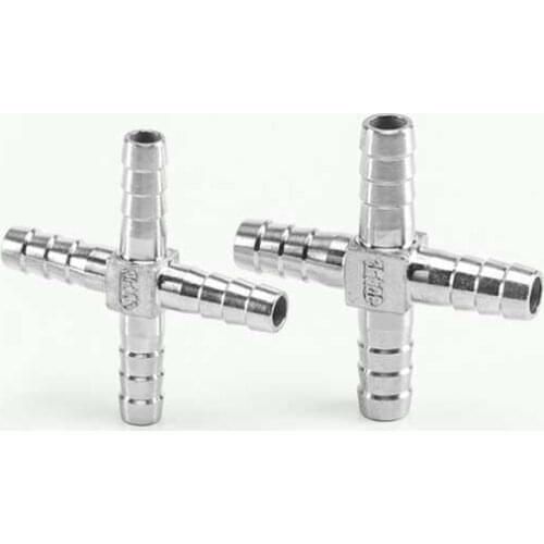 1pcs four-way cross type joint 304 stainless steel hose tube pipe connector interface port 15mm outer diameter