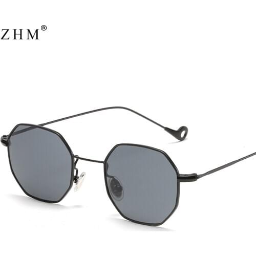 Steampunk Polygon Shape Sunglasses Women Men Vintage Luxury Brand Designer Clear Lens Sun Glasses Hexagon Metal Frame Eyewear