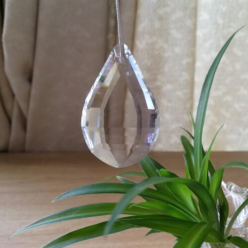 10pcs 63mm Lute Shape Crystal Chandelier Lighting Part Glass Chandelier Crystals Prisms Hanging Pendants X-mas Decoration