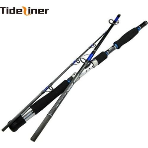 Tideliner 1.8m 1.95m 2.1m Boat fishing Rod Carbon fiber spinning jigging fishing rods Lure weight 70-250g 3 sections travel pole