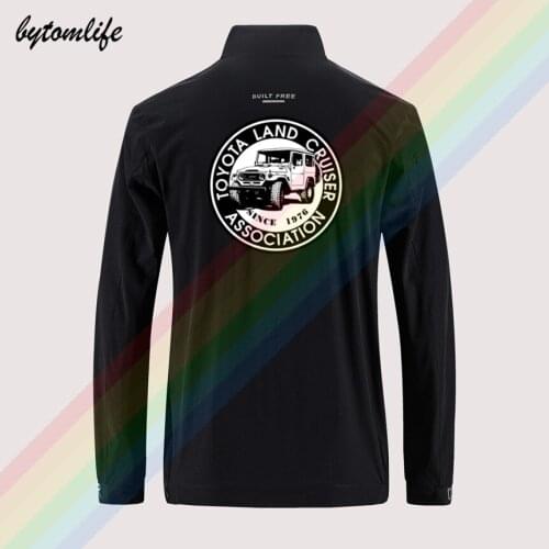 Toyota Land Cruiser Association Invert Mango Slim Sport Jacket Zipper Thin Jacket Mens Casual Back Printing Jacket Asian Size