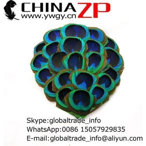 Leading Supplier CHINAZP Factory 100pcs/lot Handwork TRIMMED NATURAL Peacock Tail Eye Feathers