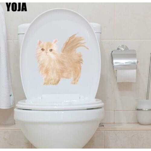 YOJA 24.4*23.6CM Modern Animal Toilet Decal Wall Sticker Bedroom Home Decor Pet Cat T3-0439