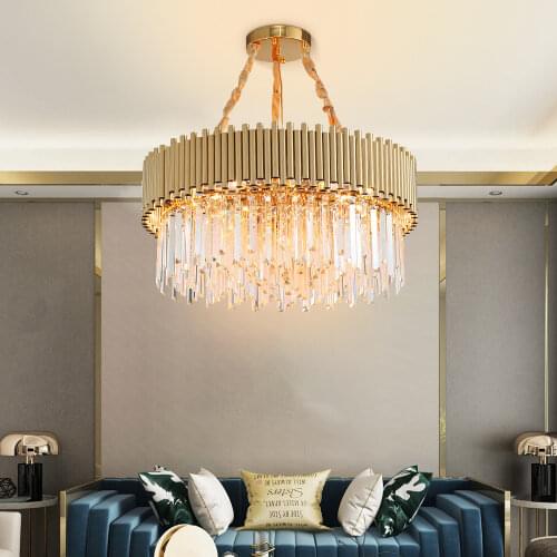 YOOGEE Modern Living room Chandelier Loft Home Crystal Hanging Lamp Nordic Gold Lighting Fixtures Led Chandeliers Cristal Lustre