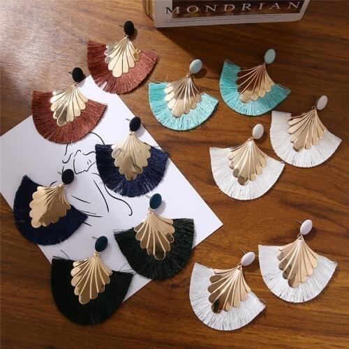 ALIUTOM Colorful Tassel Earrings for Women Fashion Bohemian Vintage Statement Drop Earrings Wedding Party Ethnic Dangle Earrings