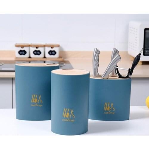 1PC High Quality Knife Holder Inserted Storage Tank Holder Scissors Chef Knife Drain Block Organizer Multifunction Kitchen Shelf