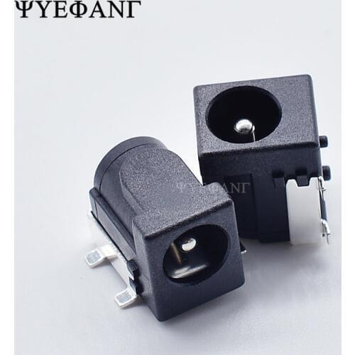 10PCS SMD DC-005 DC-050 DC Power Jack Socket Connector DC005 5.5x2.1mm / 5.5x2.5mm 2.1 / 2.5 socket Round the needle Black Color