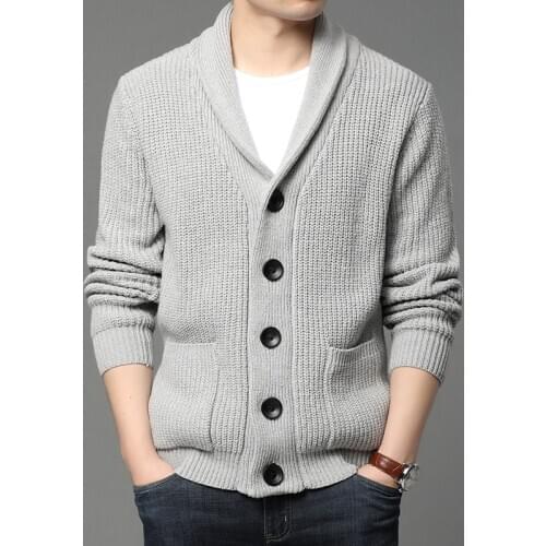 2021 High End Wool Designer Thick New Korean Autum Winter Brand Fashion Cable Knit Sweater Jacket Men Casual Coats Mens Clothing