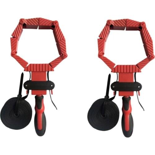 ABSF 2Pcs Frame Woodworking Multifunction Strap Clamp Polygons Angle Clip Belt Clamp Quick Adjustable Band Clamp Right Angle