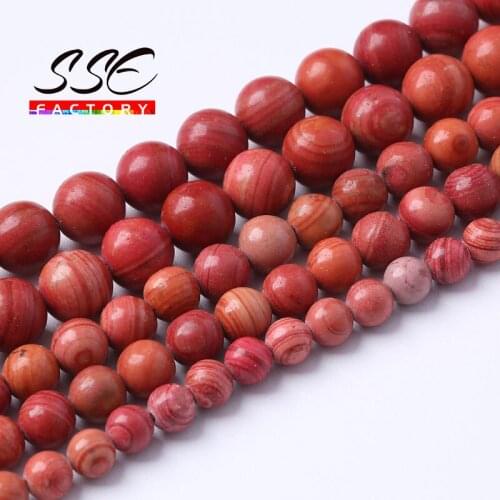 Natural Red Striped Jaspers Stone Beads Diy Bracelets Accessories Round Loose Beads For Jewelry Making 4 6 8 10 12mm 15'' Strand