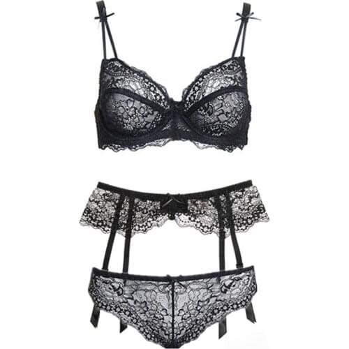 Bra Lace Edge Comfortable Breathable Sexy and Charming Underwear Thin Bra Garter Suit