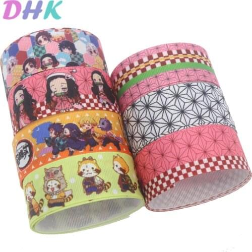 DHK 1'' 5yards japan cartoon Printed Grosgrain Ribbon Accessory Hairbow Headwear Decoration DIY Wholesale OEM C1820