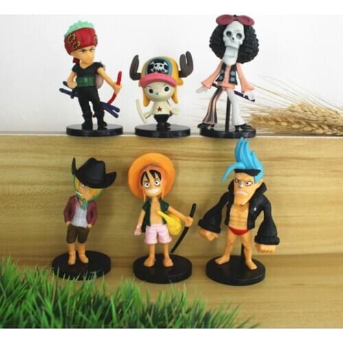 [MYKPOP]ONE PIECE Action Figure 6pcs Set Desk Cake Decoration Fans Gift Amine Fans Collection SC20111211