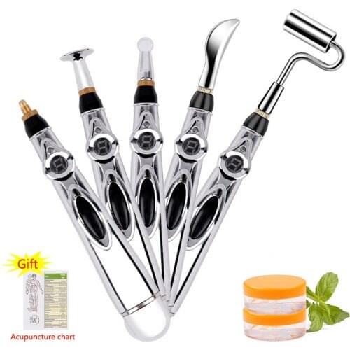 5-Head Acupuncture Pen Electronic Acupuncture Point Detector Meridian Energy Laser Massage Pen Body Massager Health Care Beauty