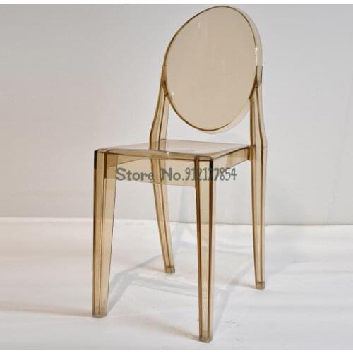 Creative Acrylic Crystal Chair Devil Ghost Chair European Transparent Plastic Coffee Fashion Dining Chair Makeup Chair Stool