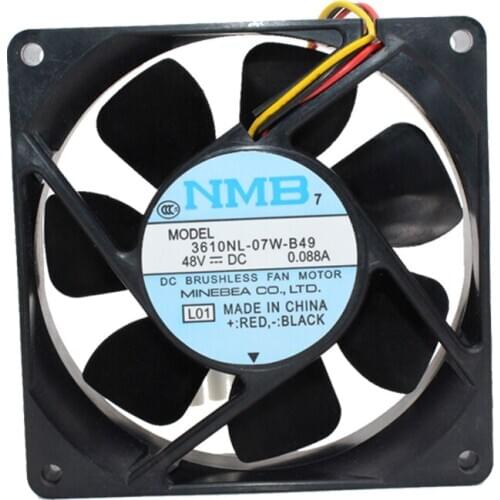 Original NMB 3610NL-07W-B49 Two Ball Bearing 9CM 90MM 9025 92*92*25MM Cooling Fan 48V 0.088A Variable frequency fan