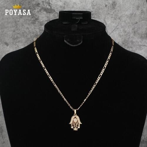 Moroccan Caftan wedding gold Pendant for women green and red stone fashion jewelry copper high quality pendant