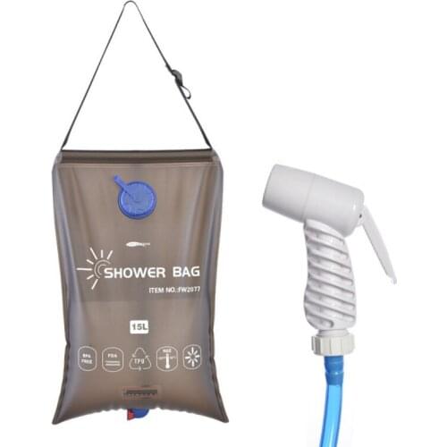 15L Water Bags Camping Shower Bag Solar Heating Portable Folding Hiking Climbing Bath Equipment Shower Head Switchable