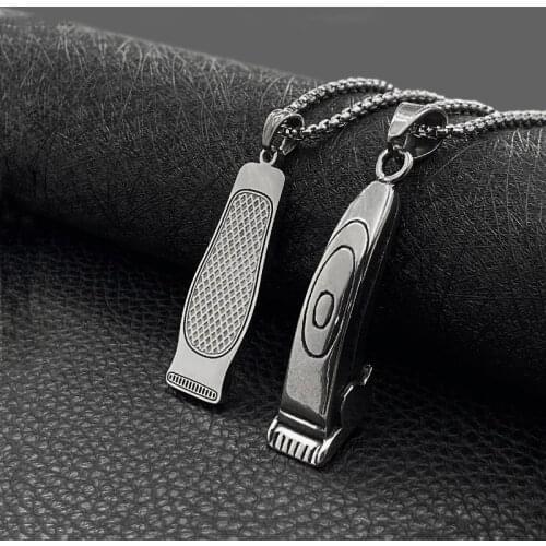Fashion titanium steel pendant necklace stainless steel jewelry mens haircut men and women jewelry hot sale