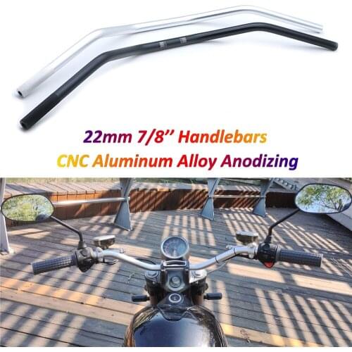 22mm Handlebar Motorcycle Aluminum Alloy Anodizing Motorbike Steering Wheel for Ducati Scrambler Cafe Racer Royal Enfield