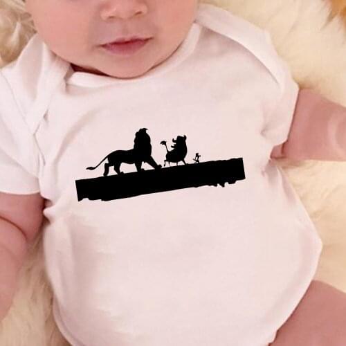 New Infant Clothes Cute The Lion King HAKUNA MATATA Printed Short Sleeve Summer O-Neck Girl Boy Baby Bodysuits