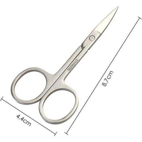 1x Stainless steel eyebrow scissors makeup scissors small eyebrow cut manicure make-up eyebrow with sharp head