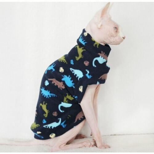 Animal shaped hairless cat pet clothes plus velvet tide brand ins style spring and autumn winter sweater warm sphinx special