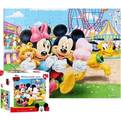 Disney Mickey/princess/winnie/race Car Jigsaw Puzzle 60 Pieces of Paper Puzzles Toys for Children Birthday Gift