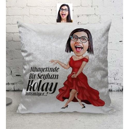 Personalized Women 'S Easy Grow Caricature Of Decorative Silk Velvet pillow-1
